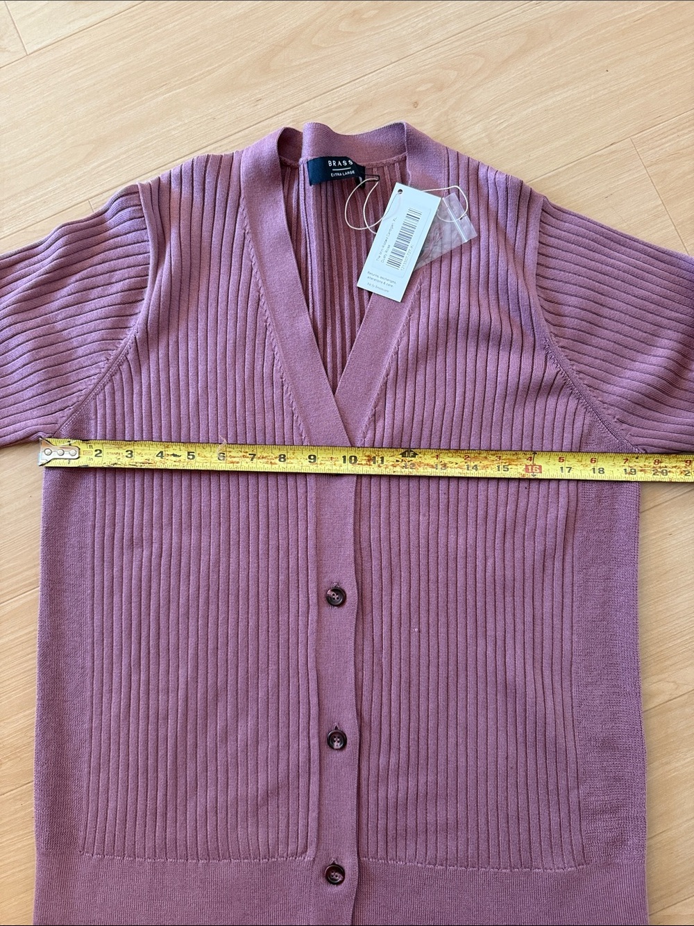 NWT BRASS COMPANY WOMEN ‘S V-NECK RIBBED LONG SLEEVE BUTTON DOWN CARDIGAN SZ XL - Picture 9 of 12